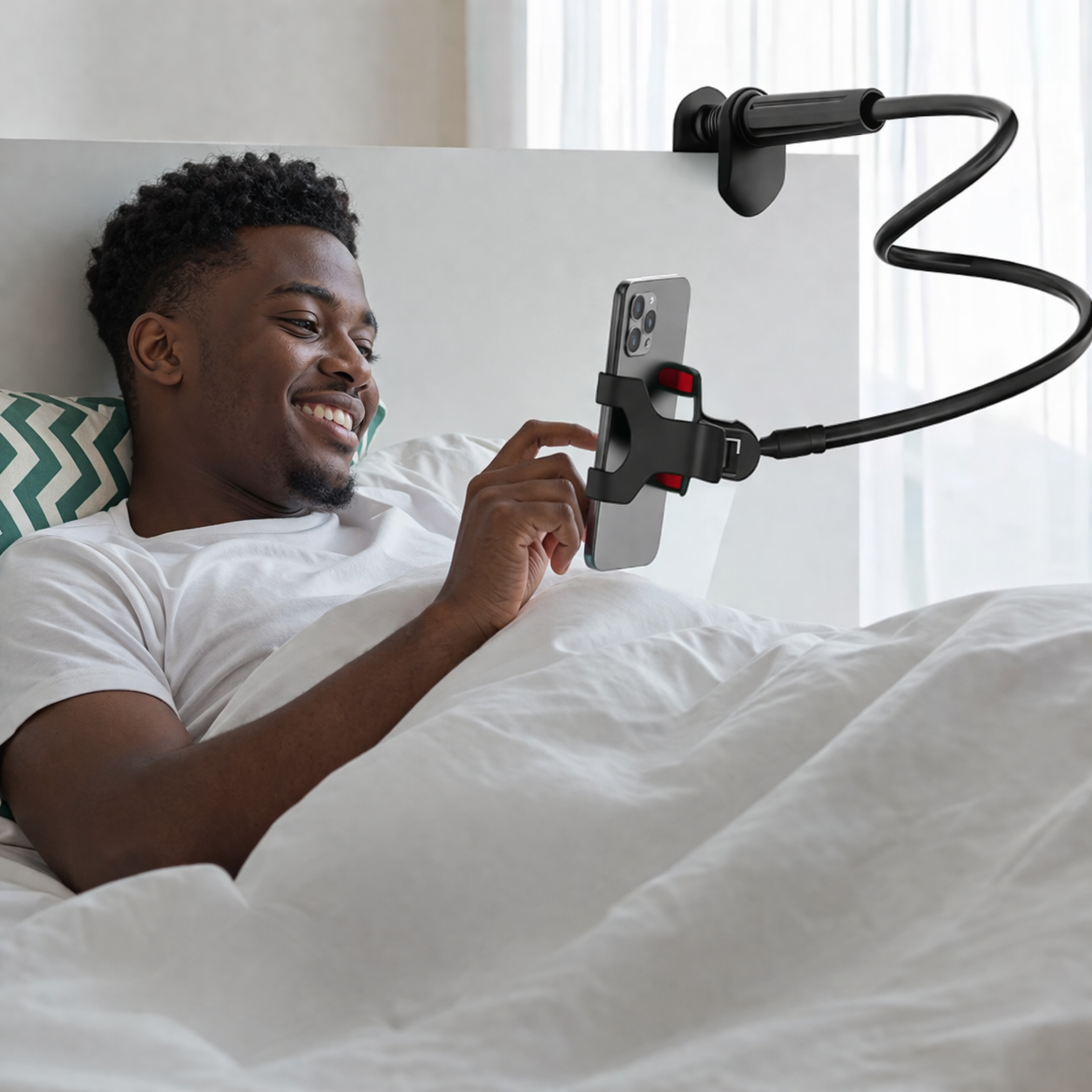 Support Téléphone et Tablette Flexible 360° – Mains Libres pour Lit, Bureau et Table